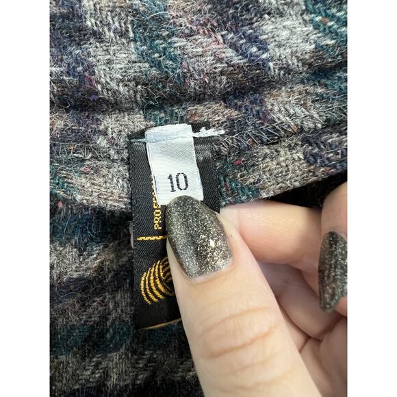 Vintage 100% Wool Plaid Checkered Knee Length Pencil Skirt Women’s Size 10 - Picture 4 of 6